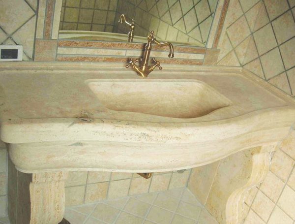 Lavandino travertino romano chiaro